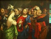 Lorenzo Lotto The adulterous woman. oil painting